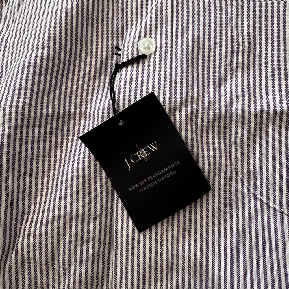 J Crew Slim Bowery stretch oxford shirt with button-down collar * Med * Violet - Picture 4 of 6